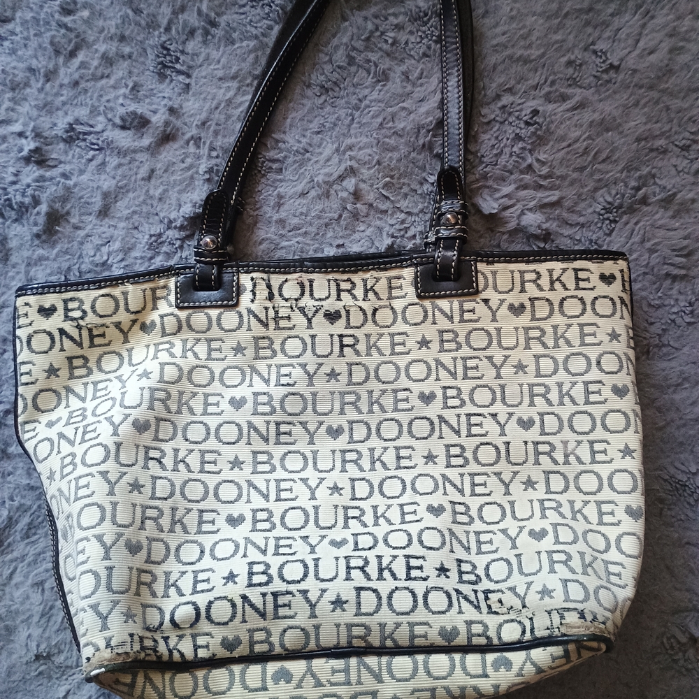 Dooney & Bourke Cream and Black Tote Bag